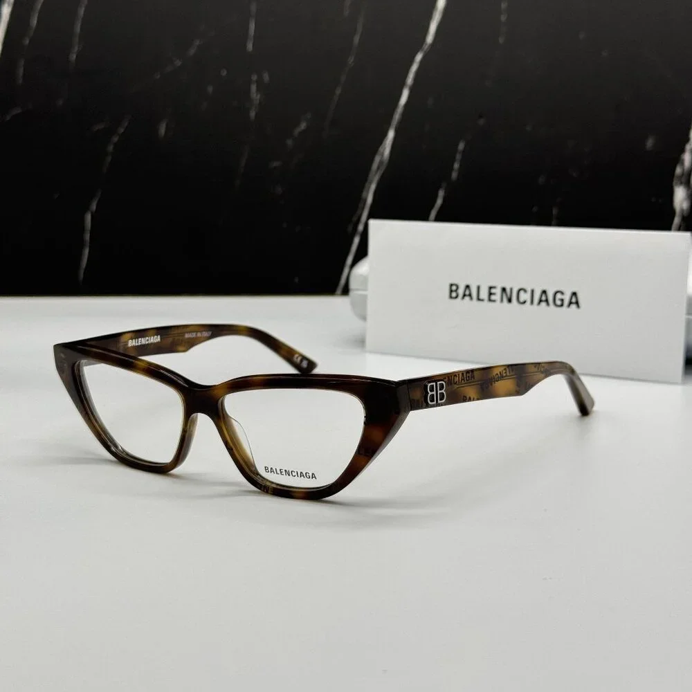 NEW BALENCIAGA BB0128O 005 CAT EYE DARK HAVANA WOMEN EYEGLASSES BALENCIAGA